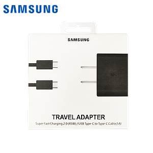 Samsung Cargador de Pared con cable USB-C de 45W (Negro) - Guatemala