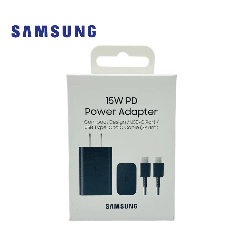 Kit Cargador Samsung completo original 15w Tipo-C (EP-T1510) Negro
