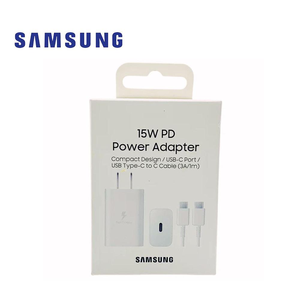 Kit Cargador y cable Samsung original 15w Tipo-C (EP-T1510) Blanco